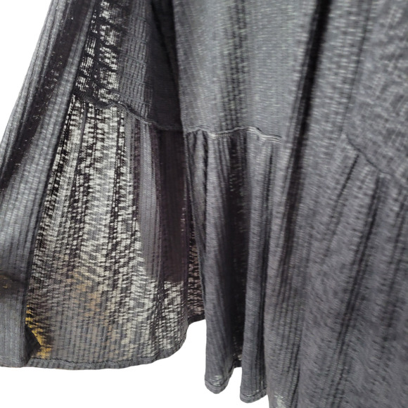 Eyeshadow Heathered Gray Open Front Peplum Tunic Cardigan Women Sz S - Picture 6 of 6